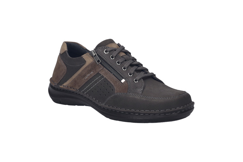 Chaussures Basses Homme Josef Seibel Harry 07 - Cuir Noir - Largeur G 1/2 - Talon 2,8 Cm